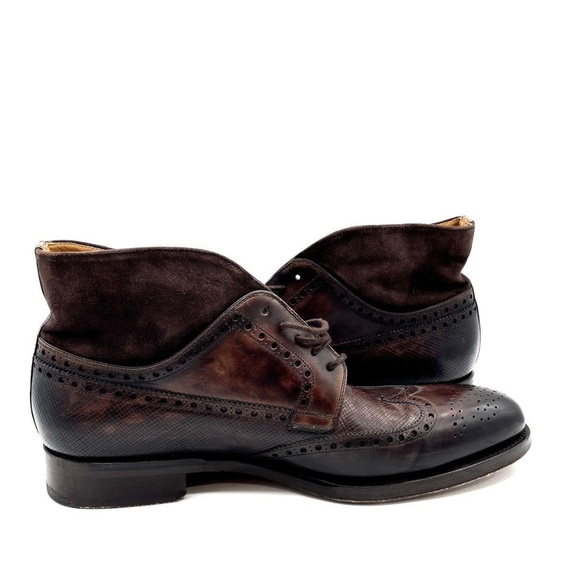 Magnanni Mens Colas Brown Wingtip Leather Lace Up Round Toe Chukka Boots Size 11 main image 15